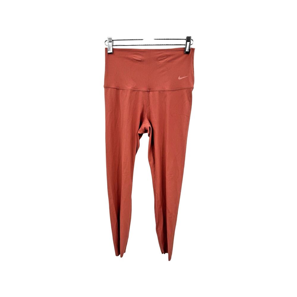 Nike Leggings Zenvy Rib Gentle-Support High-Waisted 7/8 Canyon Pink Size Medium